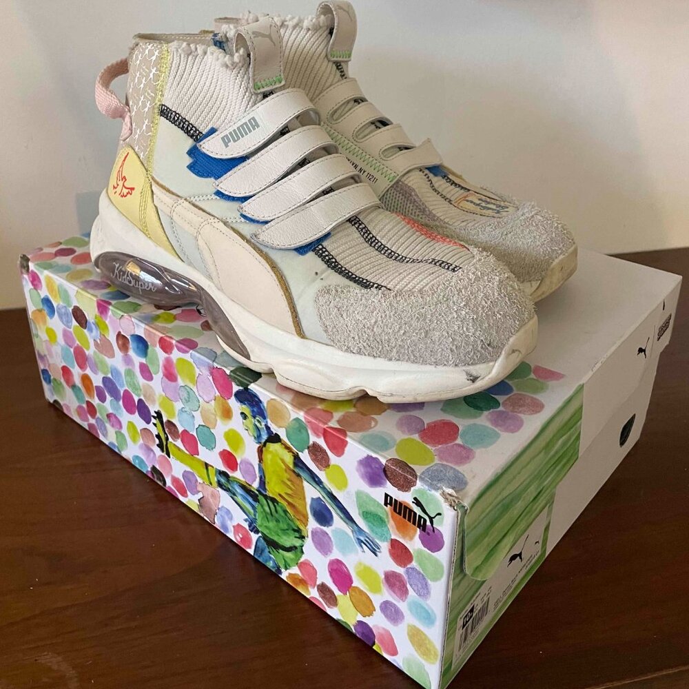 Puma KidSuper Cell Dome Sock 'White Silver Grey', In "sold out" size 10.5